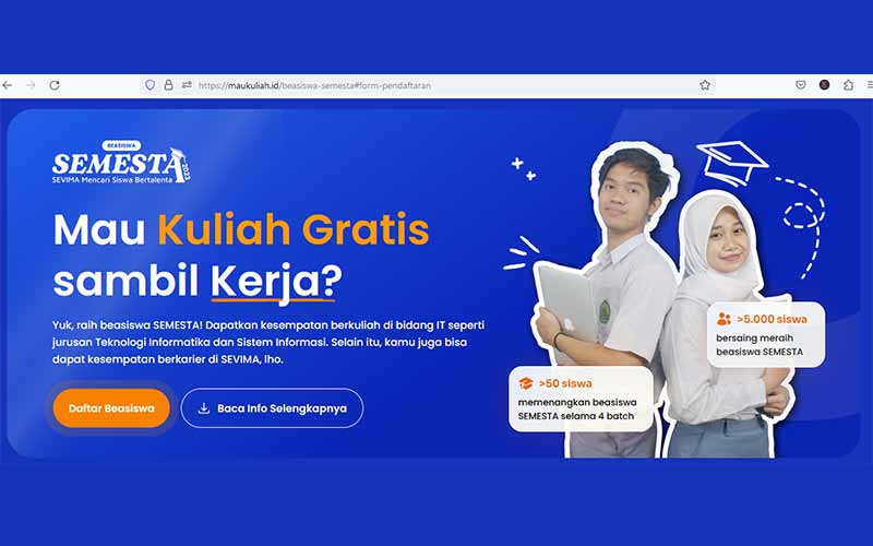 Kuliah Gratis Sambil Kerja, Mau? Beasiswa SEMESTA 2023 Kuliah Gratis S1 dan Terima Gaji per Bulan