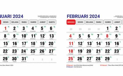 Download Kalender Januari 2024 Lengkap Tanggal Merah, Weton, Hijriah Jadwal Libur Nasional dan Cuti Bersama