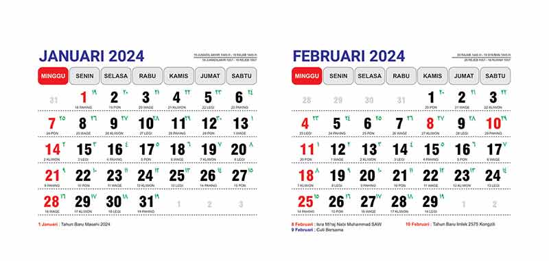 Link Download Desain Kalender 2024 PNG, CDR, PDF Gratis dengan Tahun Hijriyah dan Hari Libur Versi SKB 3 Menteri Terbaru 2024